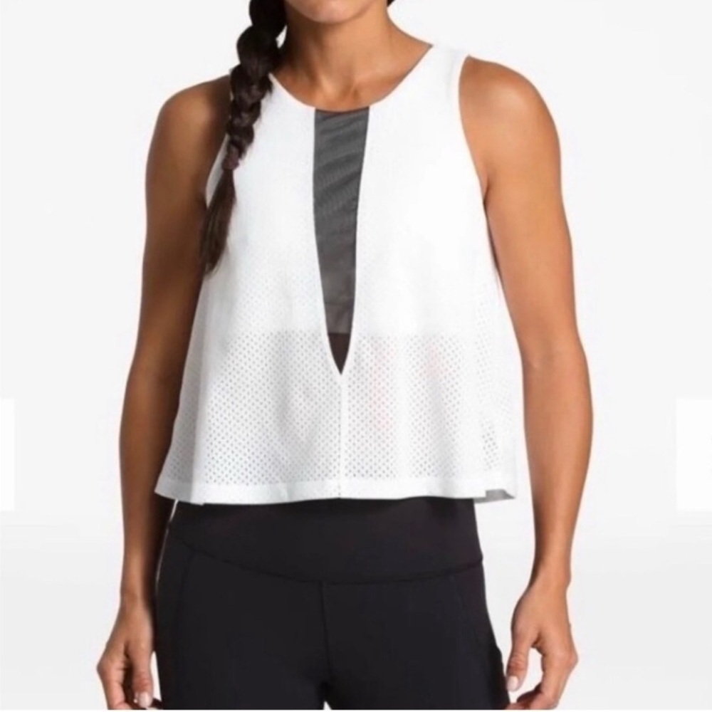 The North Face White and Black Perforated Tank Top